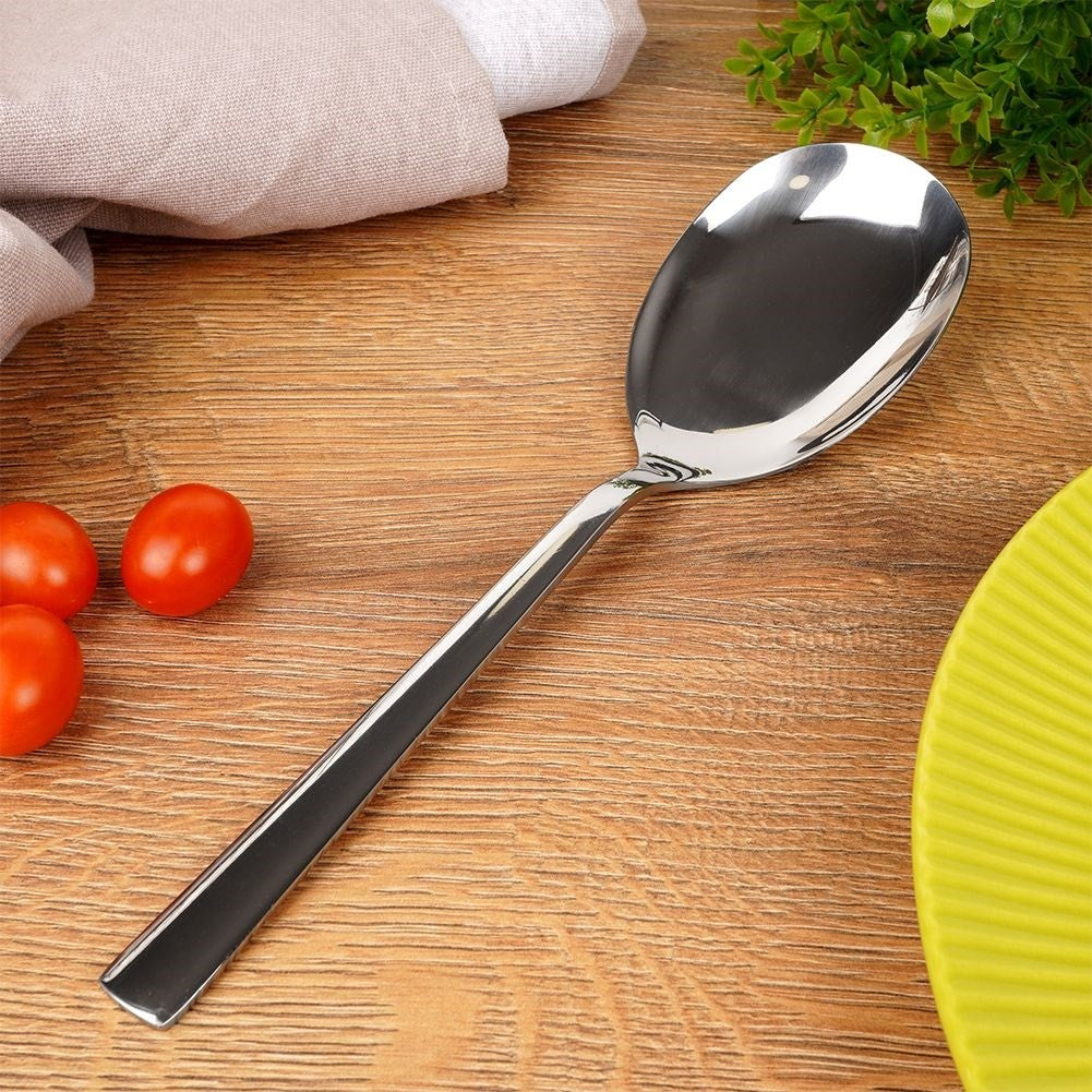 Stainless Salt Spoon for Salad, Silver, Dishwasher Safe