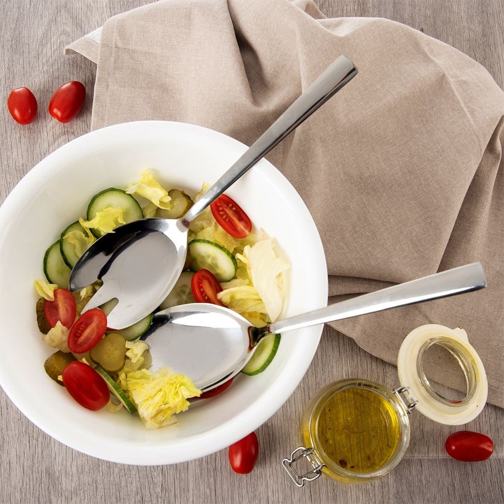 Stainless Salt Spoon for Salad, Silver, Dishwasher Safe
