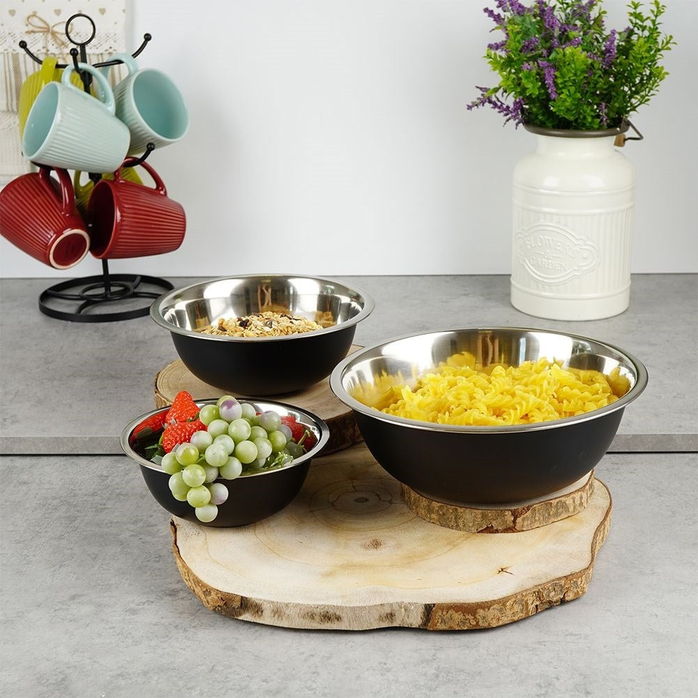 Stainless Steel Bowl: Elegant Matt Black for Stylish Cooking