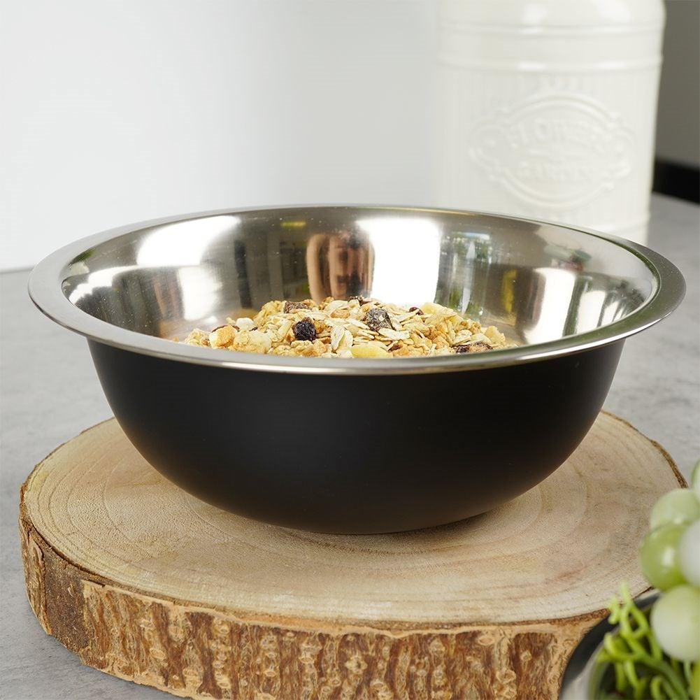 Stainless Steel Bowl: Elegant Matt Black for Stylish Cooking