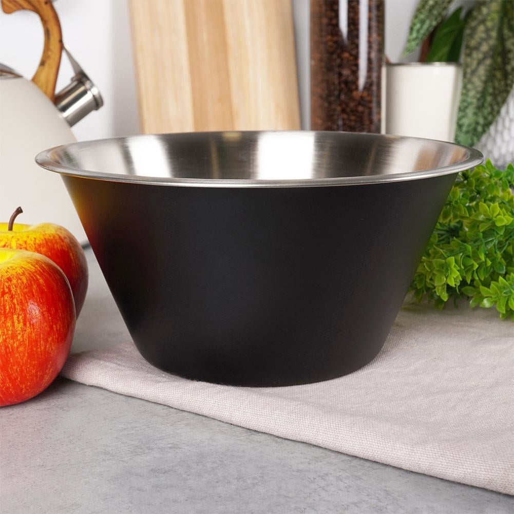 Stainless Steel Bowl with Matt Black Surface for the Kitchen