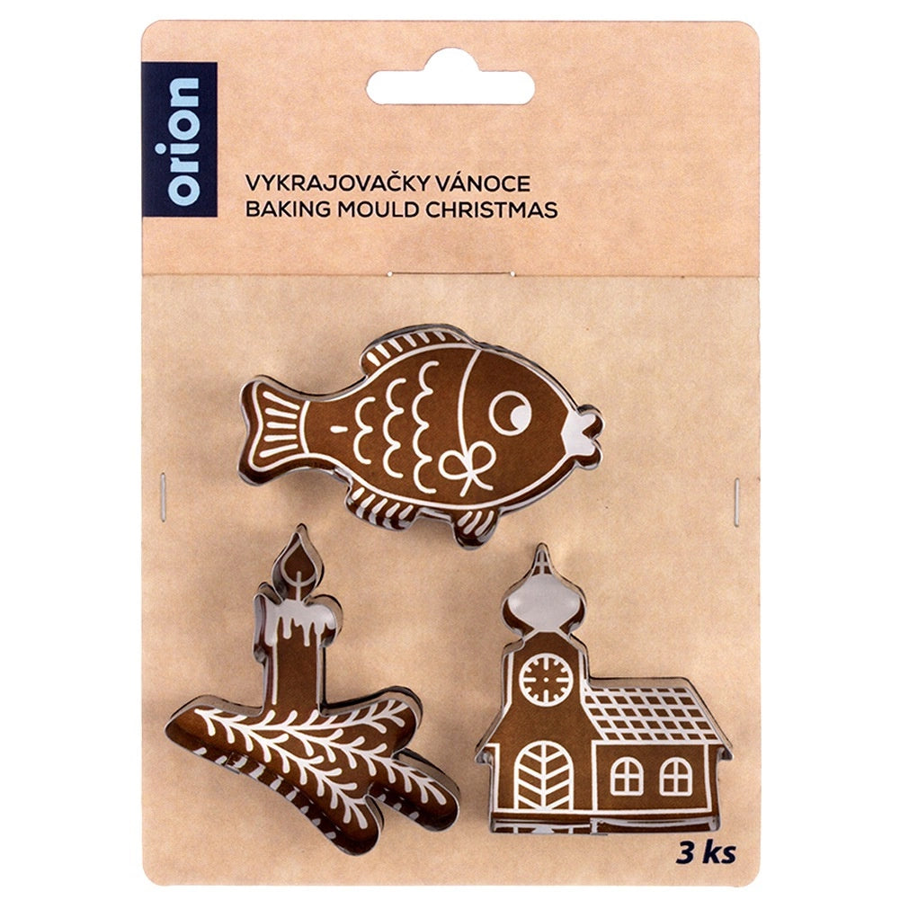 Stainless Steel Cookie Cutters Set, 3 Festive Shapes