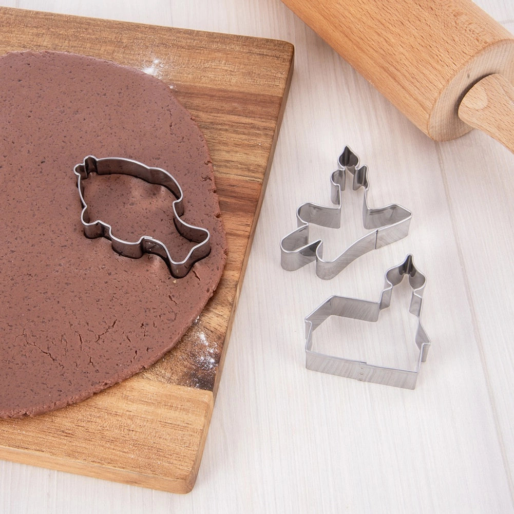 Stainless Steel Cookie Cutters Set, 3 Festive Shapes