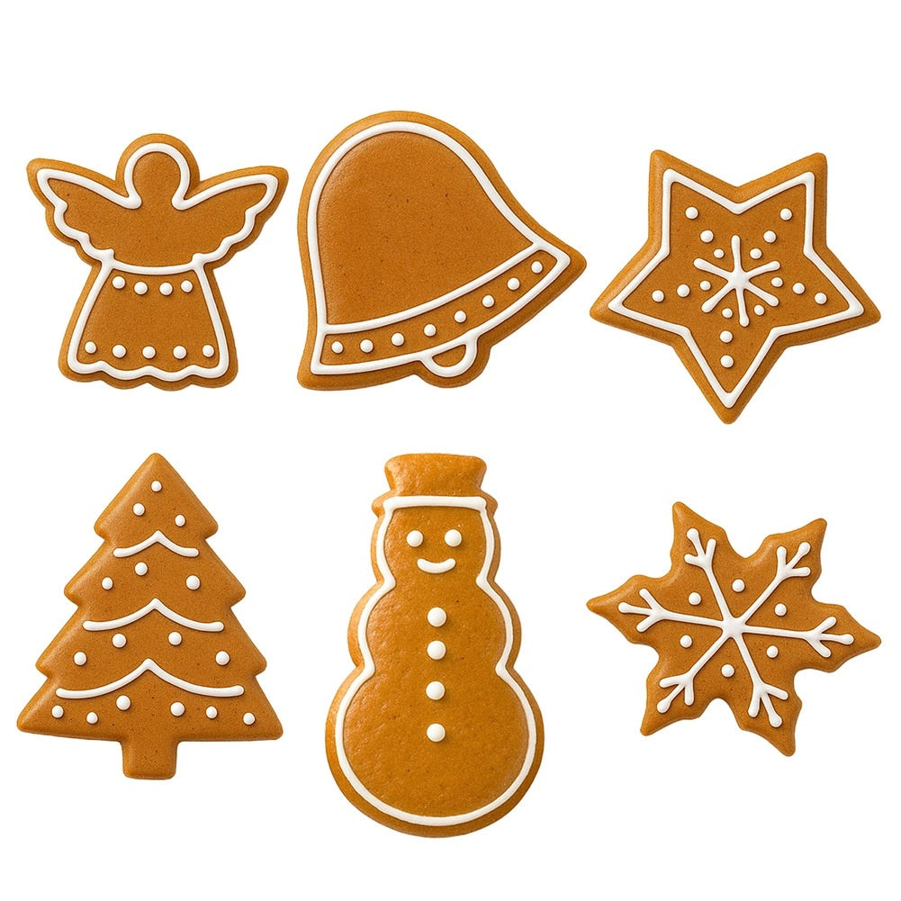 Stainless Steel Cookie Cutters Set, 6 Festive Shapes