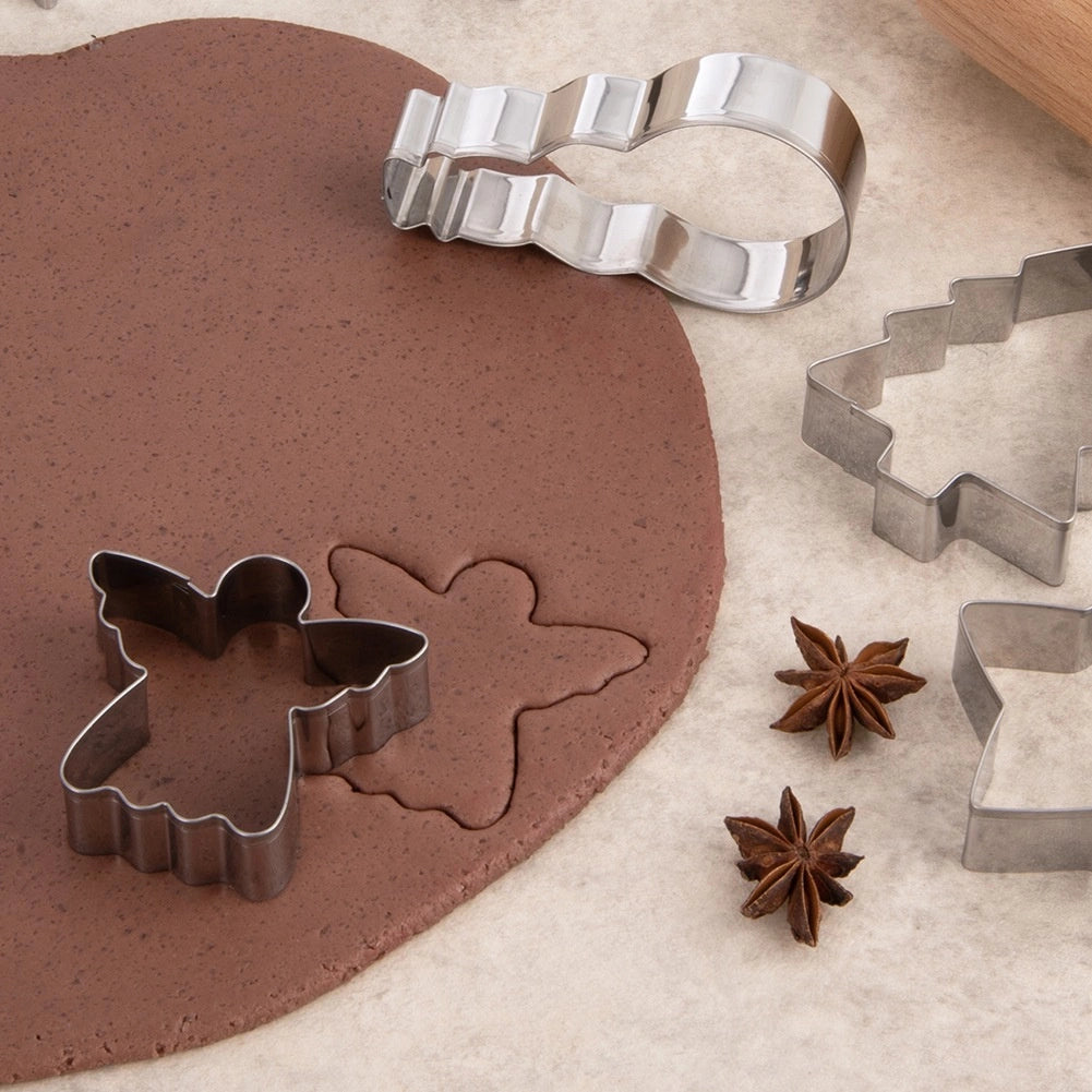 Stainless Steel Cookie Cutters Set, 6 Festive Shapes