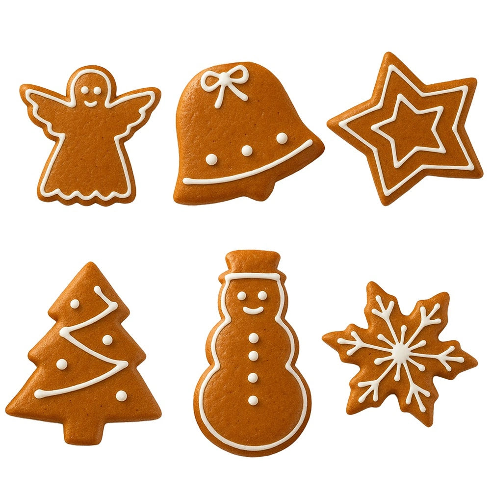 Stainless Steel Cookie Cutters Set, 6 Festive Shapes