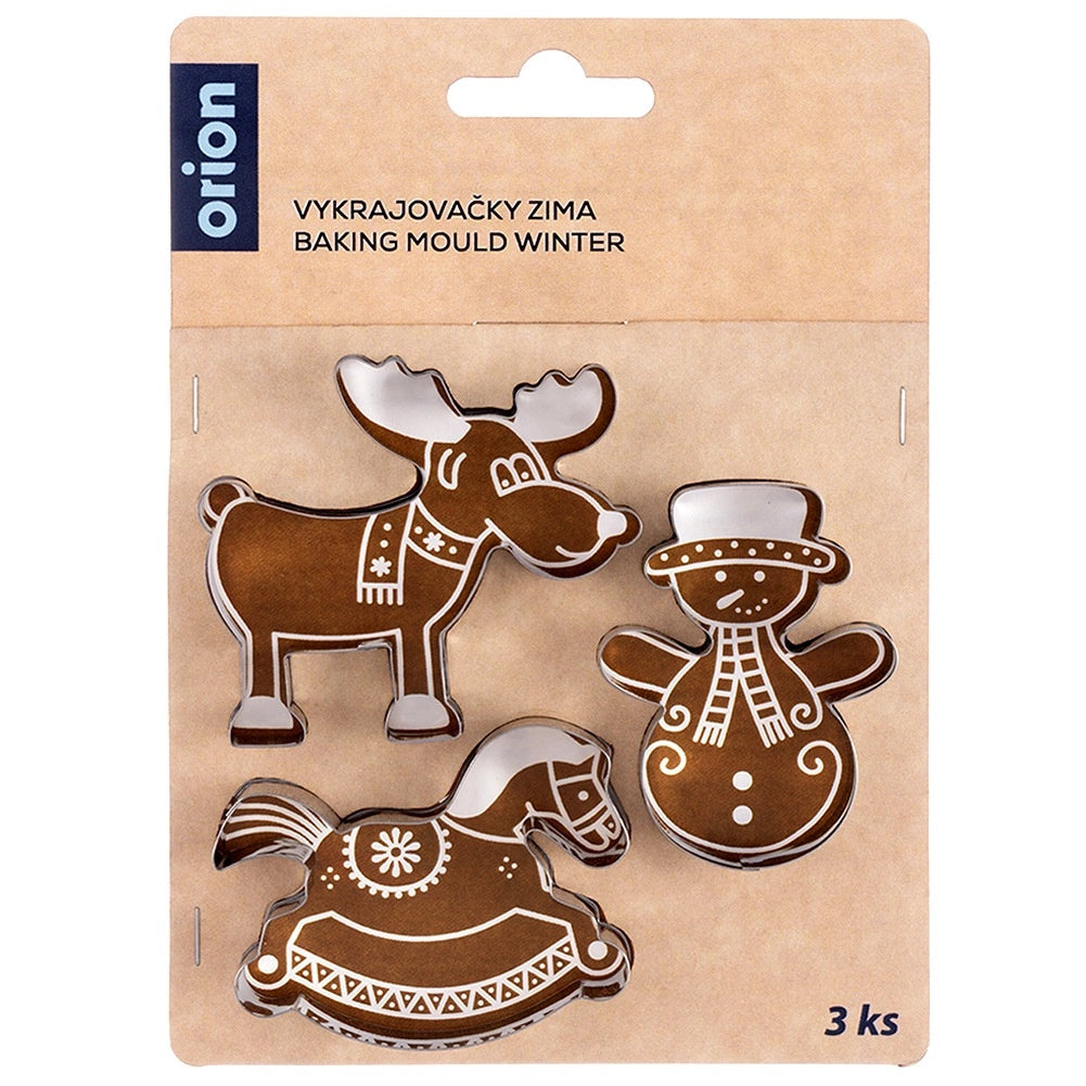 Stainless Steel Cookie Cutters Set – Snowman, Horse, Reindeer