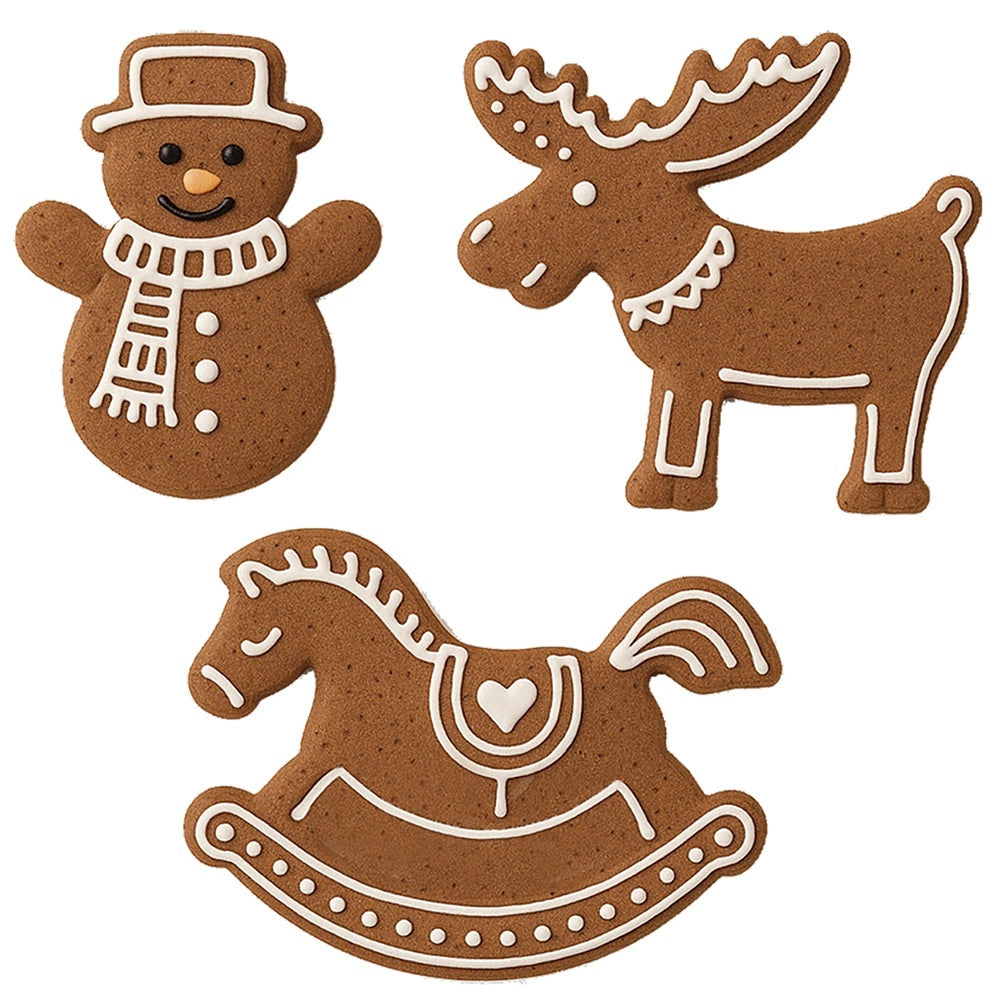 Stainless Steel Cookie Cutters Set – Snowman, Horse, Reindeer