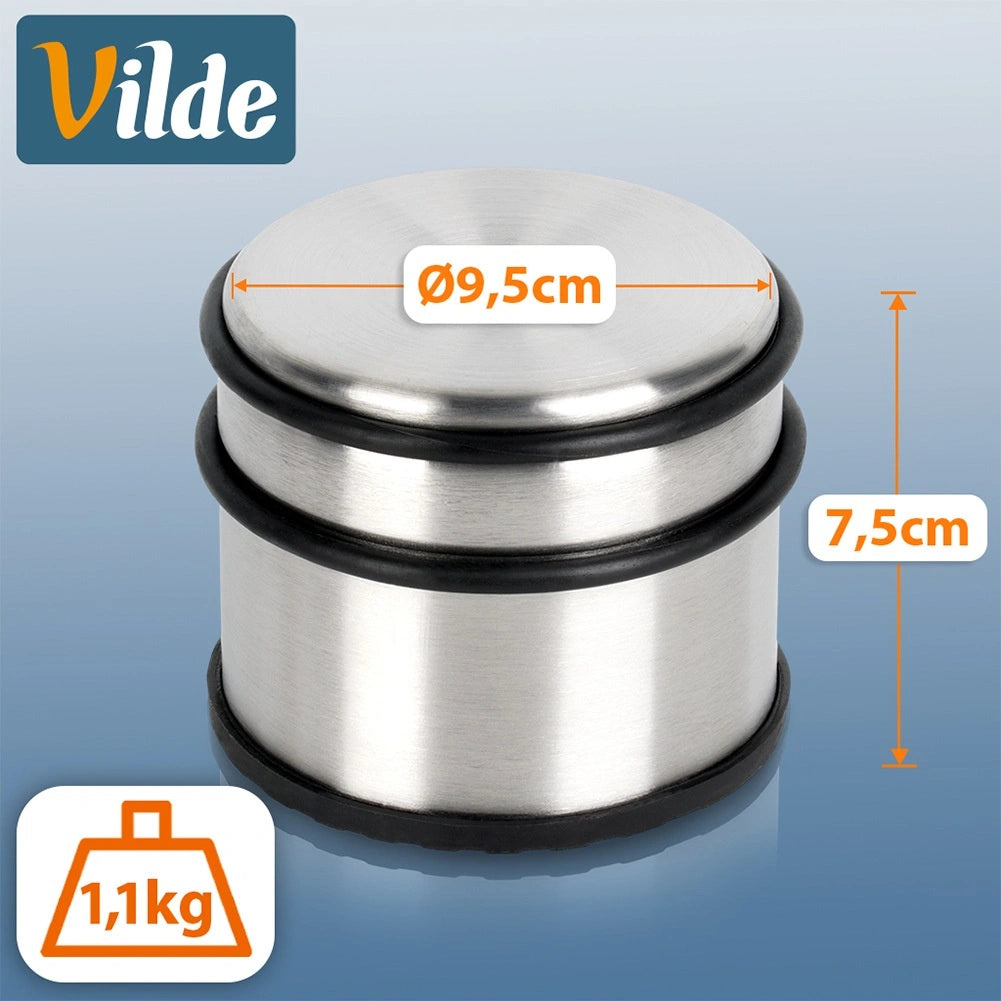Stainless Steel Door Stopper, Silver, 9.5 cm