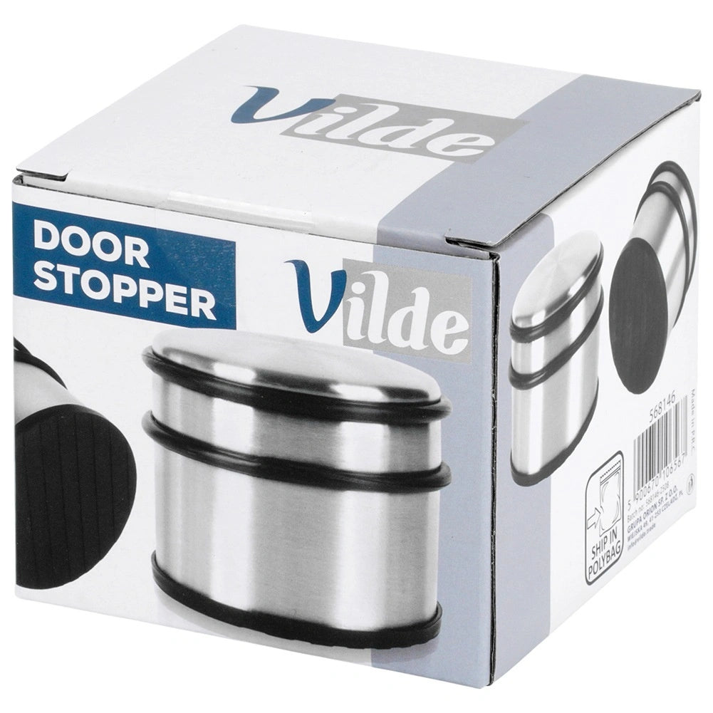 Stainless Steel Door Stopper, Silver, 9.5 cm