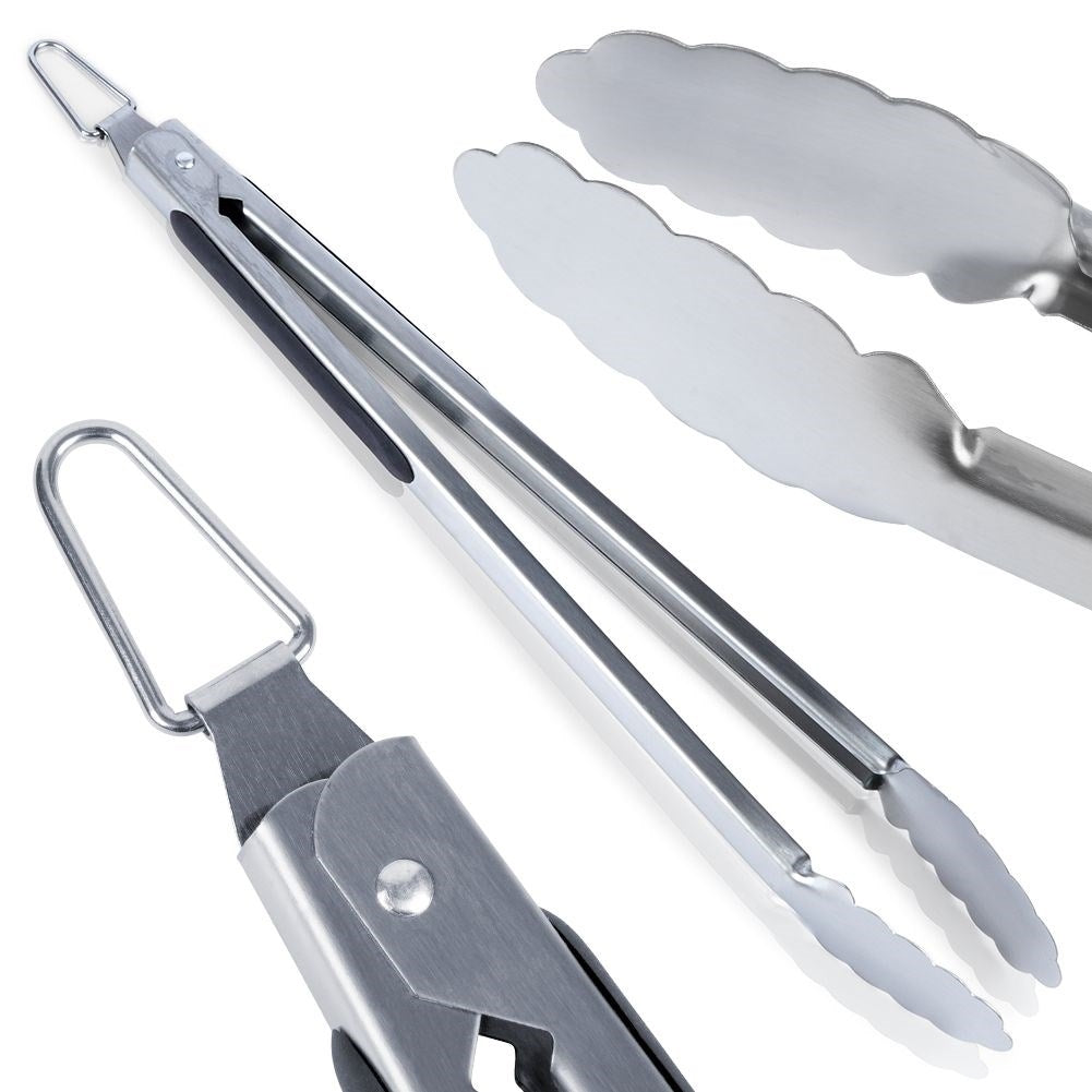 Stainless Steel Frying and Grilling Tongs - Perfect for Cooking