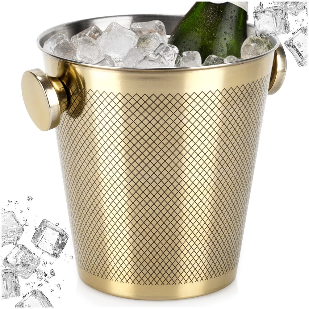 Stainless Steel Gold Ice Bucket, 4.5L Capacity