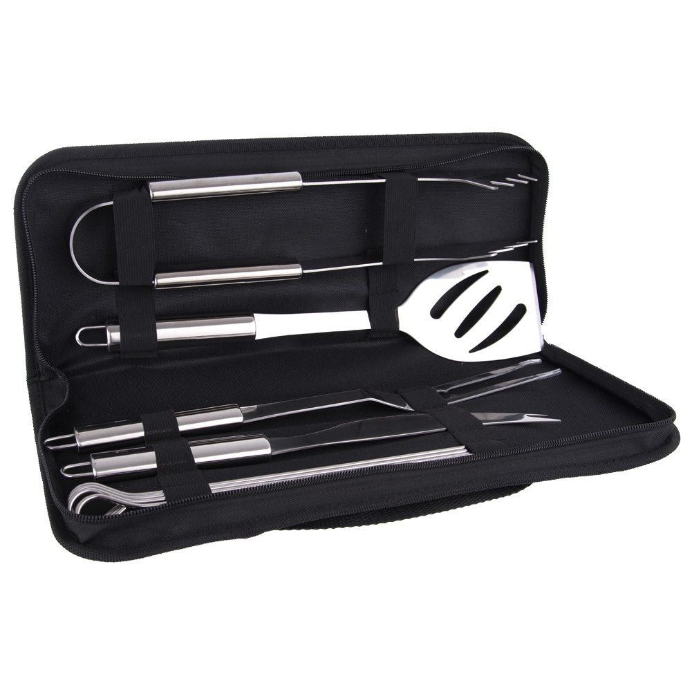 Stainless Steel Grill Utensil Set - 9 Pieces for Perfect Grilling