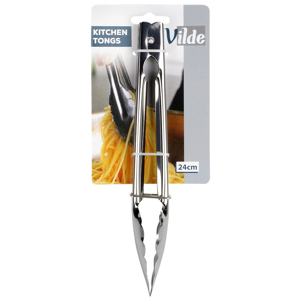 Stainless Steel Kitchen Tongs, 24 cm, Dishwasher Safe