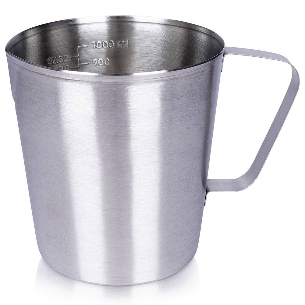 Stainless Steel Measuring Jug with Ergonomic Handle and Spout