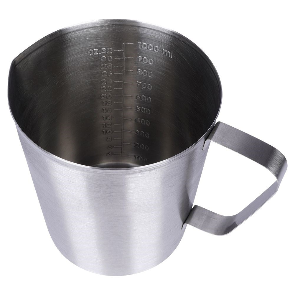 Stainless Steel Measuring Jug with Ergonomic Handle and Spout