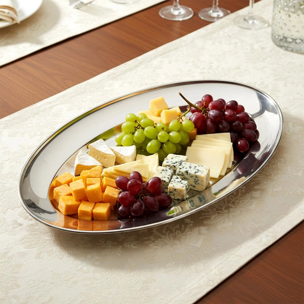 Stainless Steel Oval Serving Platter 32x20 cm