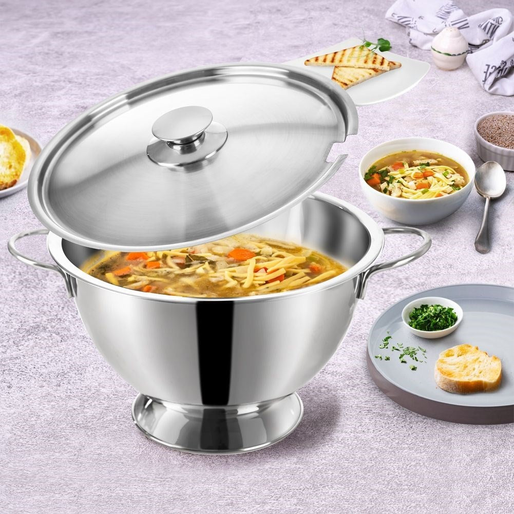 Stainless Steel Soup Bowl with Lid - Elegant and Practical for Serving