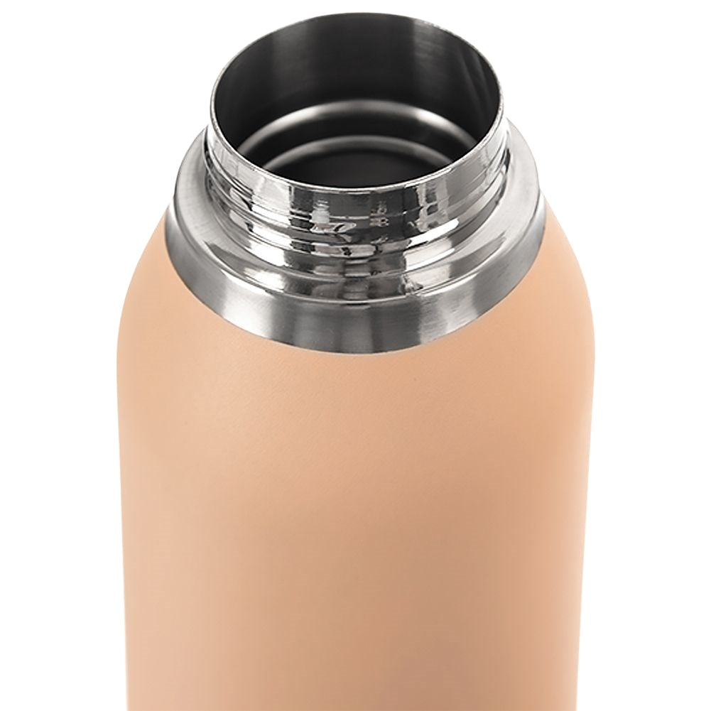 Stainless Steel Thermos Bottle - Keeps Drinks Hot & ColdStainless steel thermos bottle with double wall for both hot and cold drinks. The bottle has a tight-fitting lid and a practical strap for easy transport.