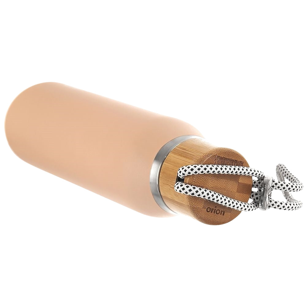Stainless Steel Thermos Bottle - Keeps Drinks Hot & ColdStainless steel thermos bottle with double wall for both hot and cold drinks. The bottle has a tight-fitting lid and a practical strap for easy transport.