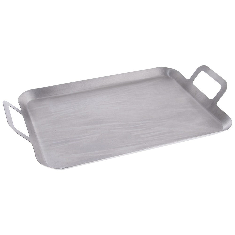 Stainless grill plateOur stainless steel grill plate is an excellent alternative to disposable aluminum trays. By using this durable grill plate, you save money and help protect the environment.