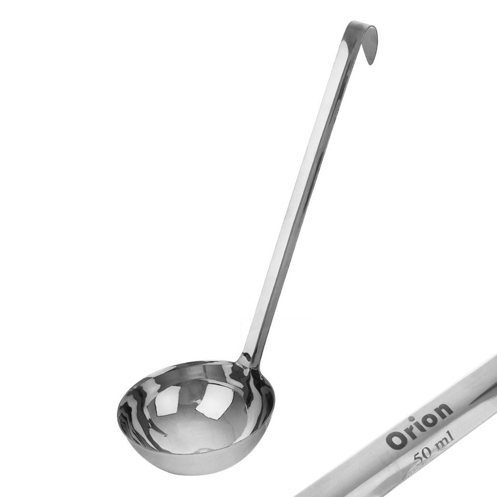 Stainless kitchen ladle with suspension, perfect for soups and sauces