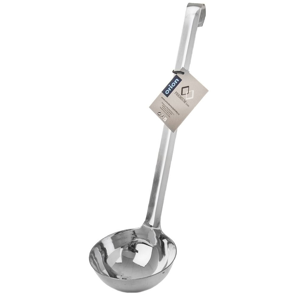 Stainless kitchen ladle with suspension, perfect for soups and sauces