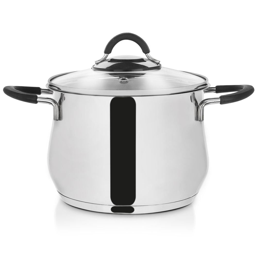 Stainless pan with steam hole lid for all stoves and ovens