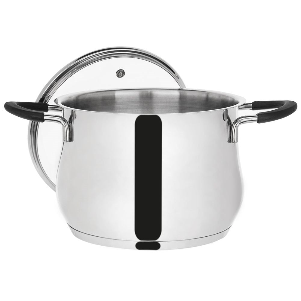 Stainless pan with steam hole lid for all stoves and ovens