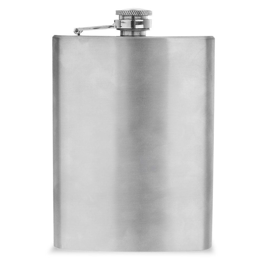 Stainless pocket flask with tight screw cap for alcohol
