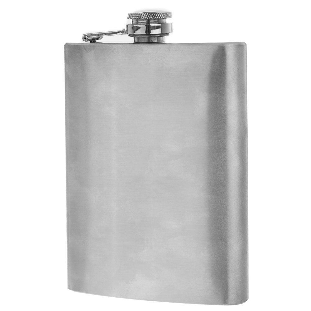 Stainless pocket flask with tight screw cap for alcohol