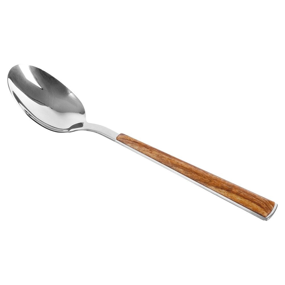 Stainless spoon 20.5 cm with wood imitation, dishwasher safe