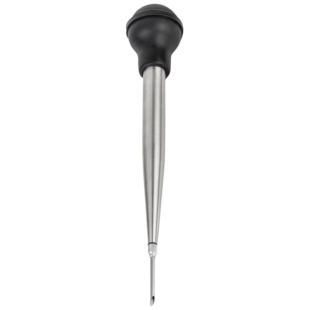 Stainless steel cooking pipette with cleaning brush