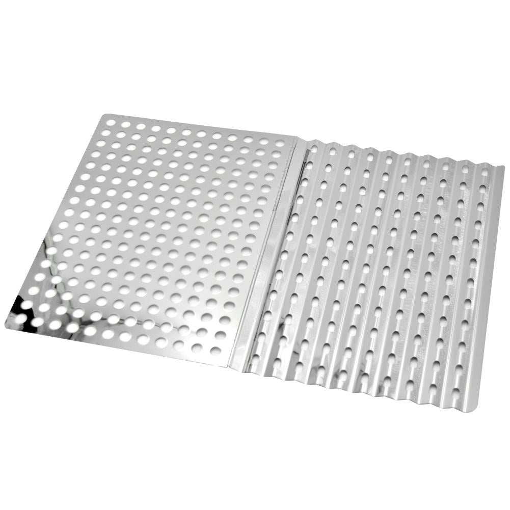Stainless steel grill plate for vegetables and meat