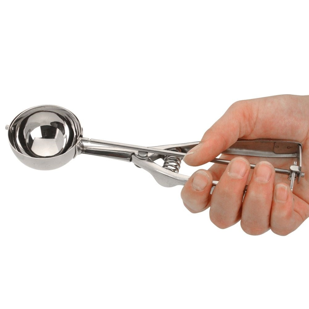 Stainless steel ice cream scoop for even scoops of ice cream, rice and potatoes