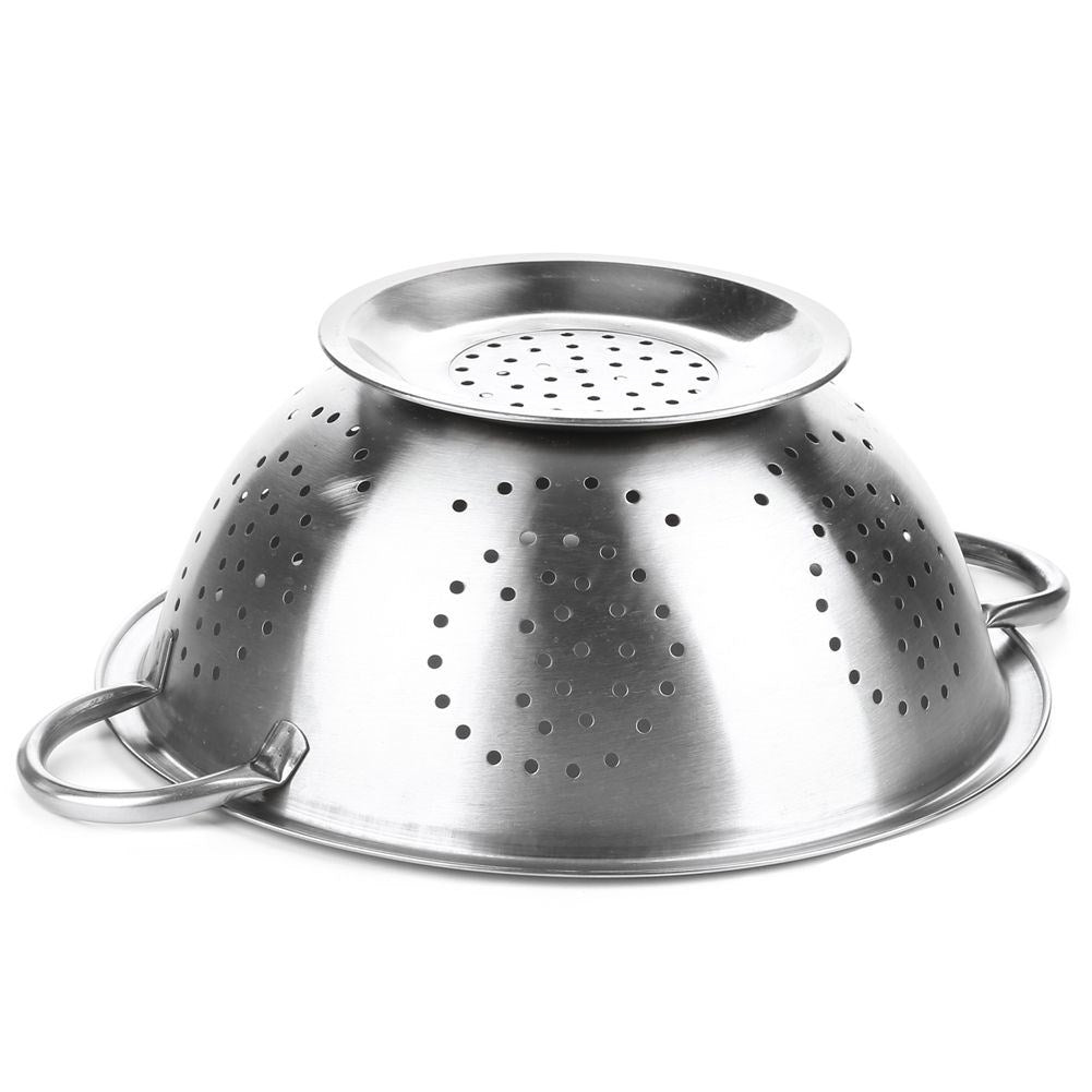 Stainless steel kitchen strainer with handle - perfect for food preparation