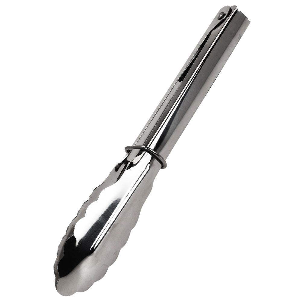 Stainless steel kitchen tongs for grilling and turning meat