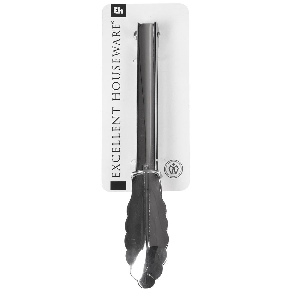 Stainless steel kitchen tongs for grilling and turning meat