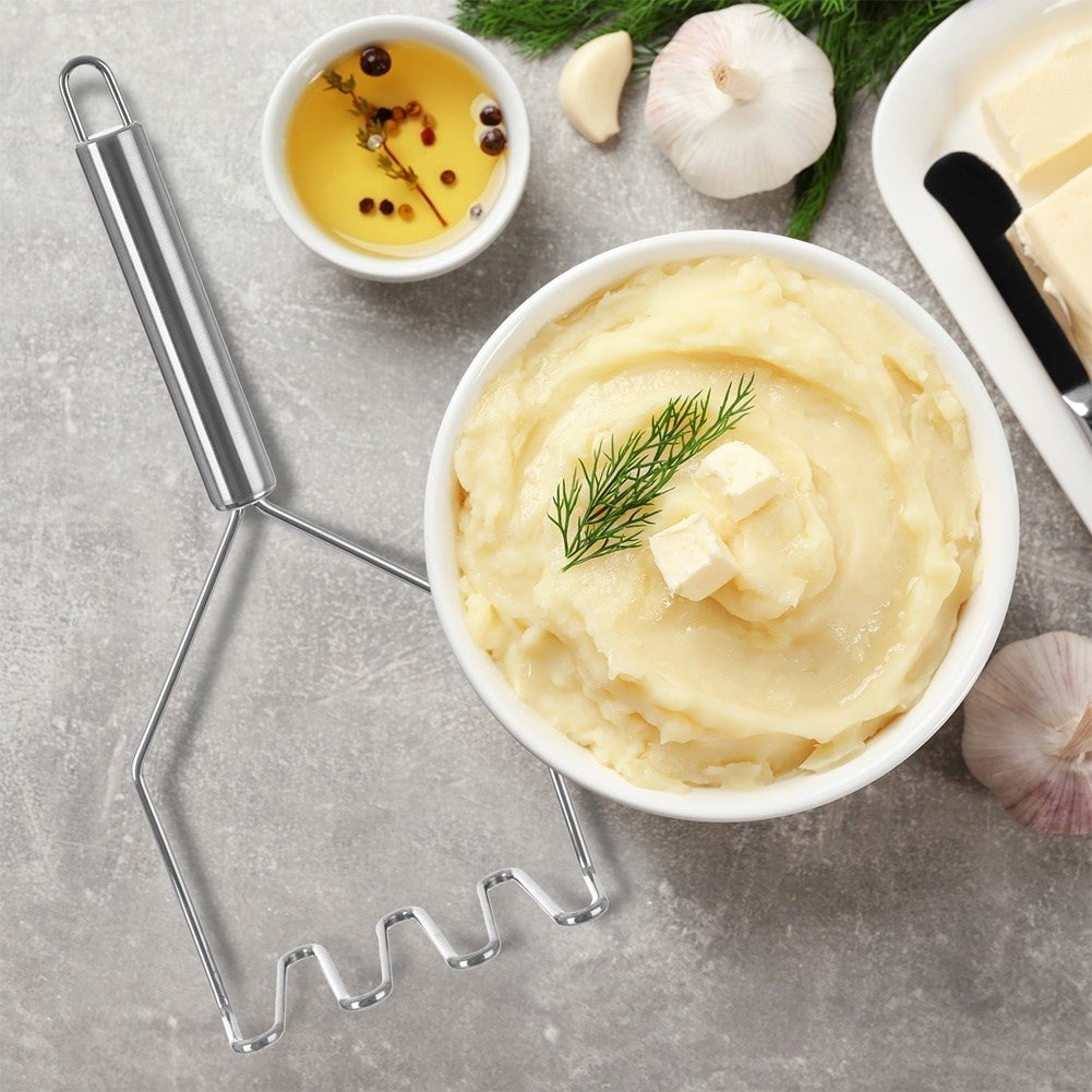 Stainless steel potato masher - perfect for pureeing, dishwasher safe