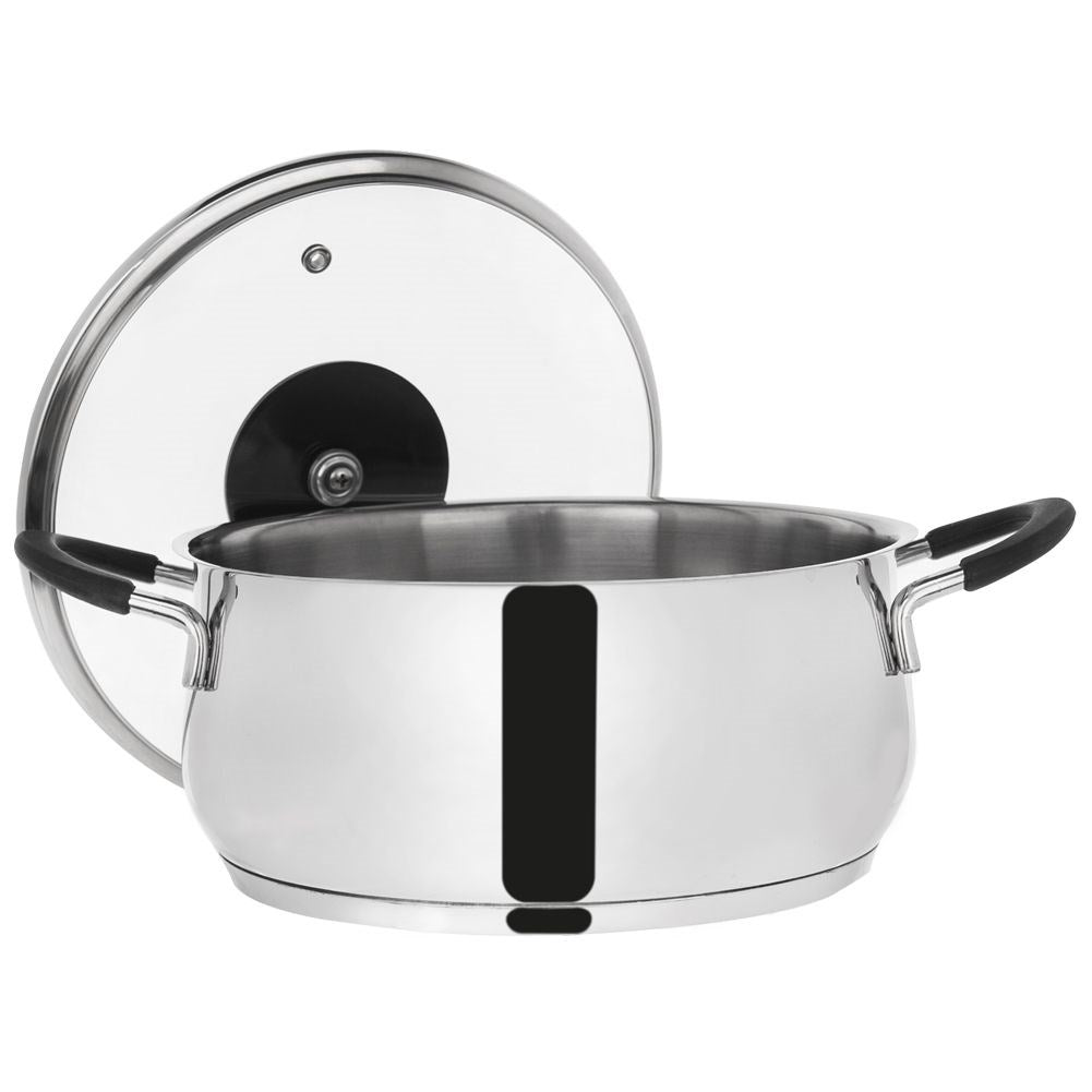 Stainless steel saucepan 18/10 with steam release hatch and lid