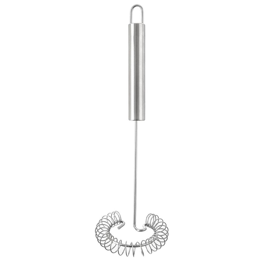 Stainless steel spiral whisk for efficient whisking, dishwasher safe