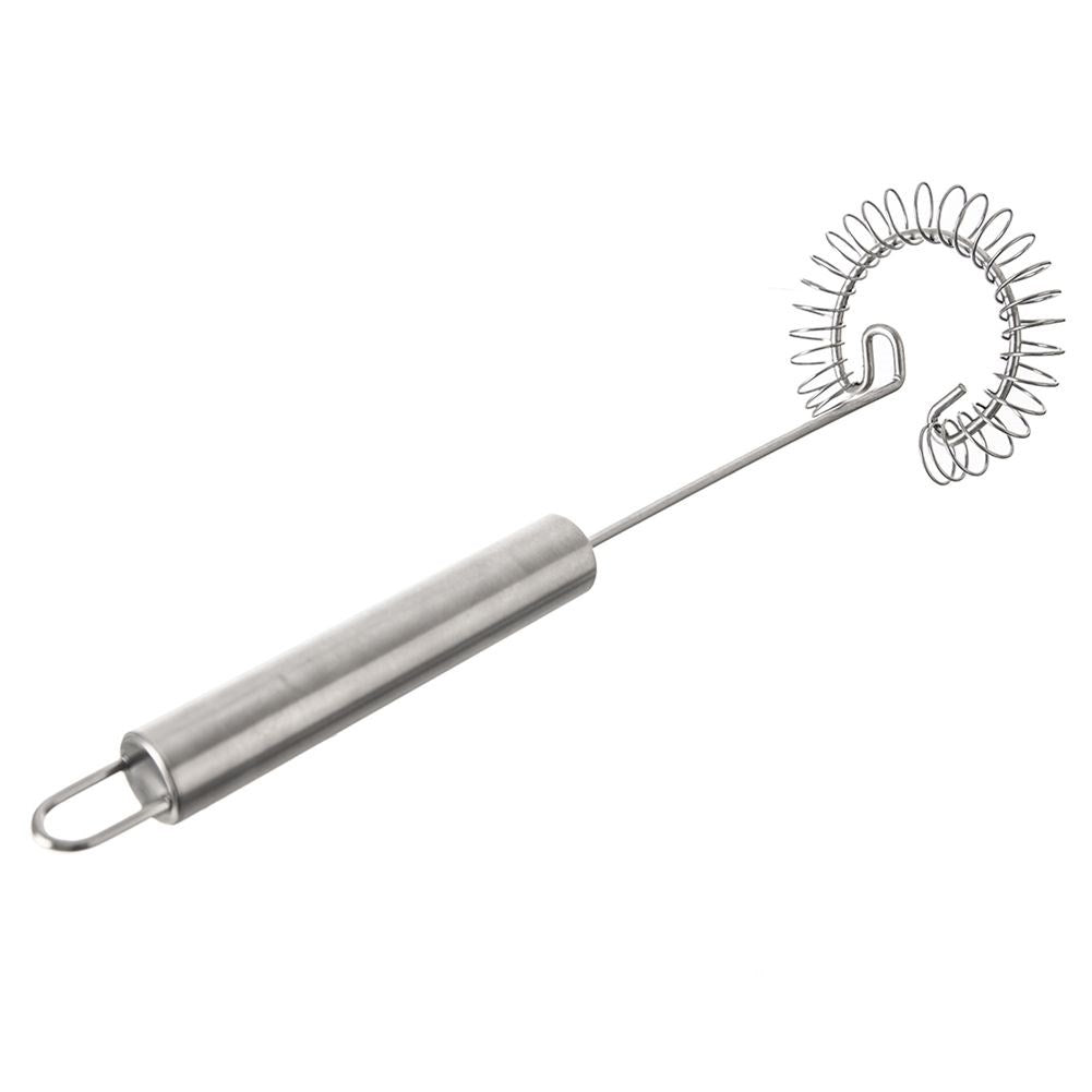 Stainless steel spiral whisk for efficient whisking, dishwasher safe