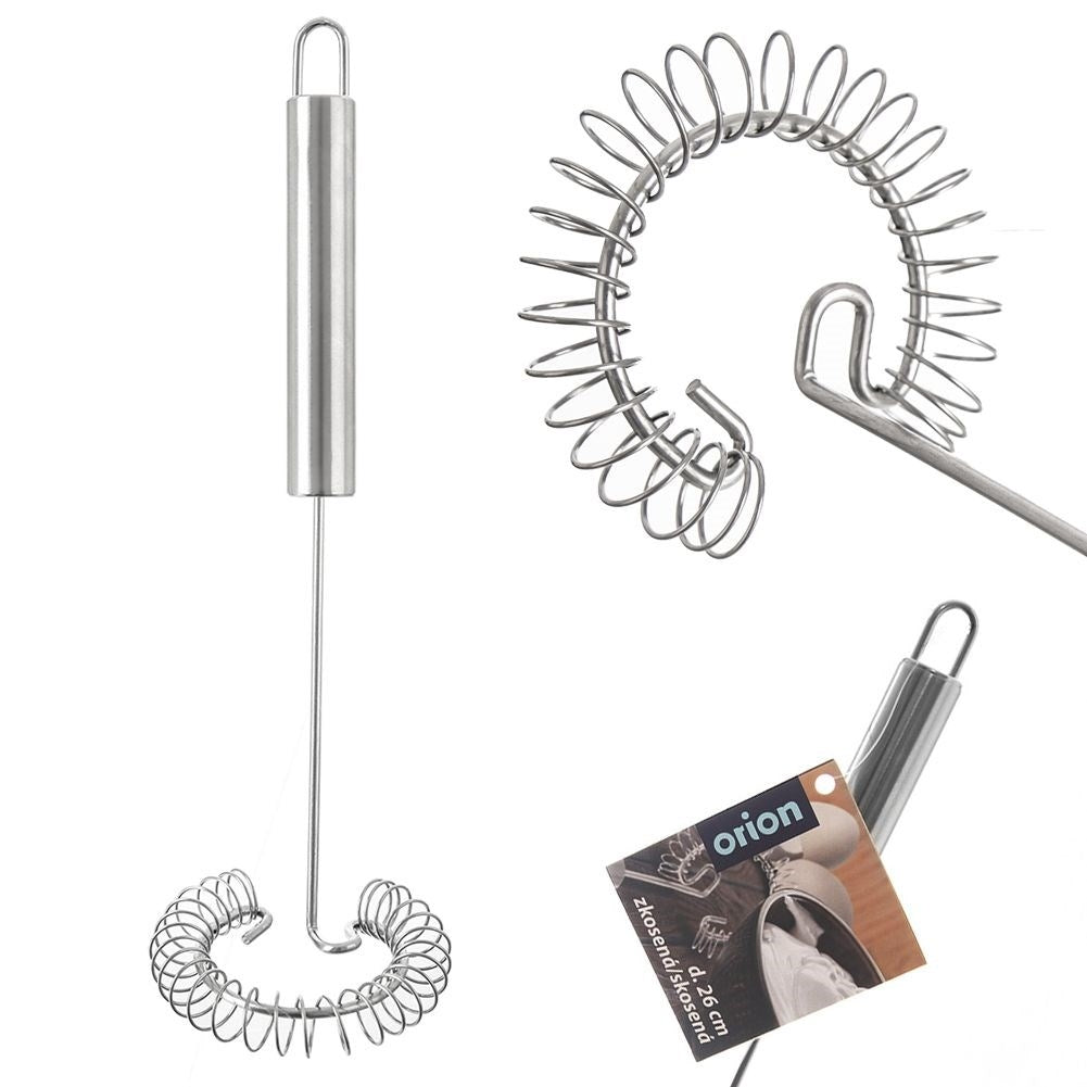 Stainless steel spiral whisk for efficient whisking, dishwasher safe