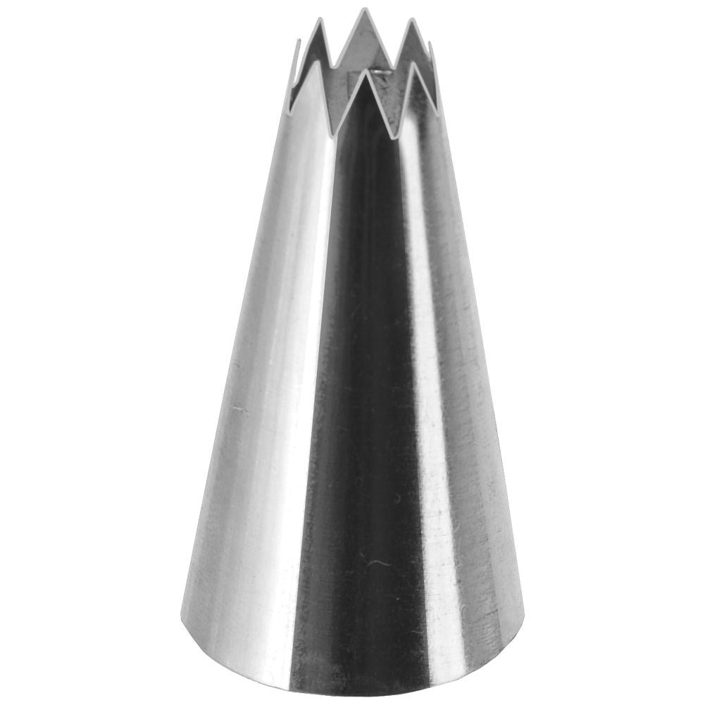 Stainless steel star-shaped tip for cake decorations