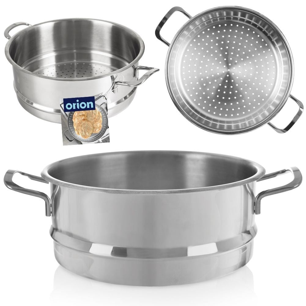 Stainless steel steaming insert for 24 cm pans