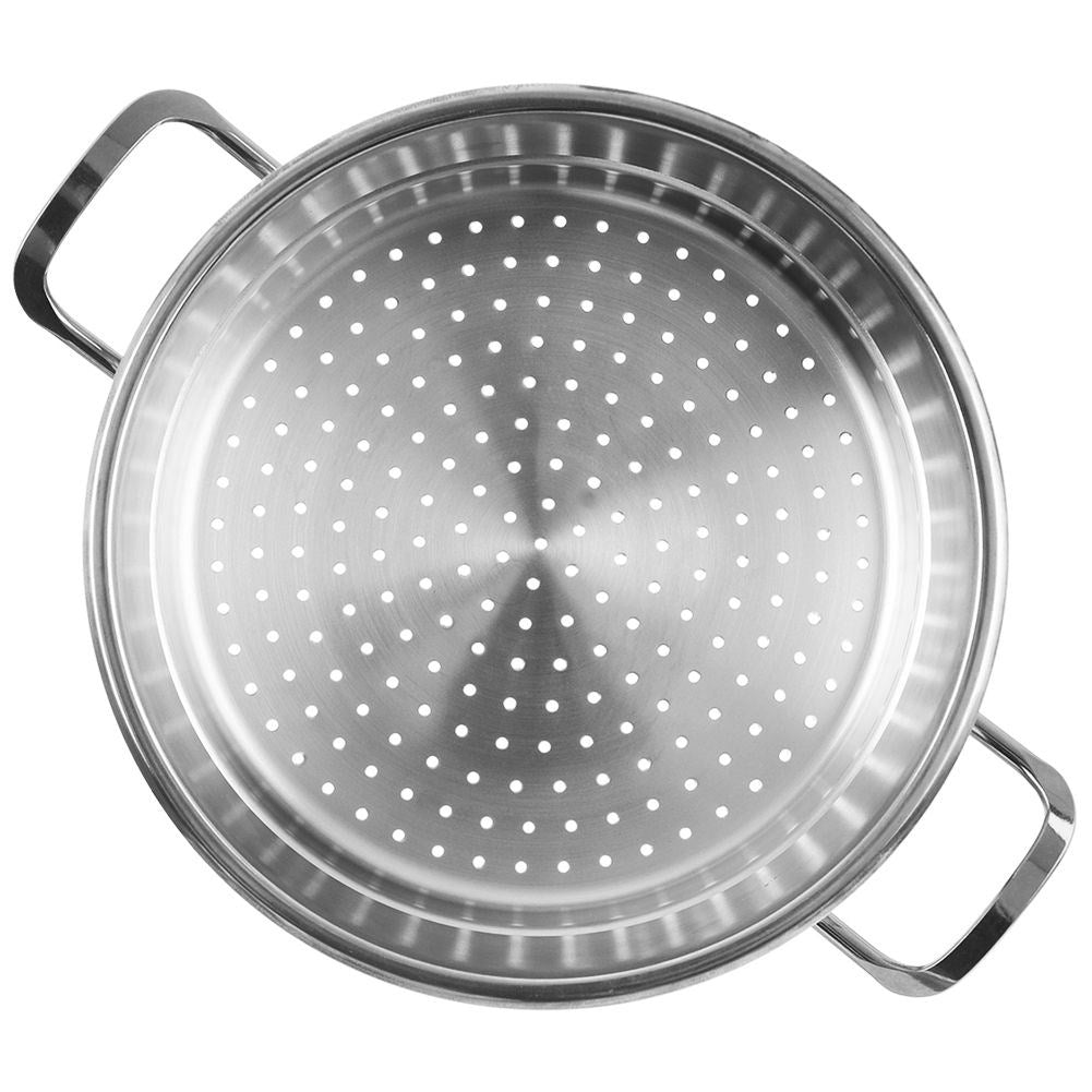 Stainless steel steaming insert for 24 cm pans