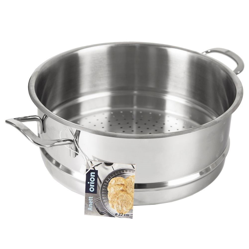 Stainless steel steaming insert for 24 cm pans