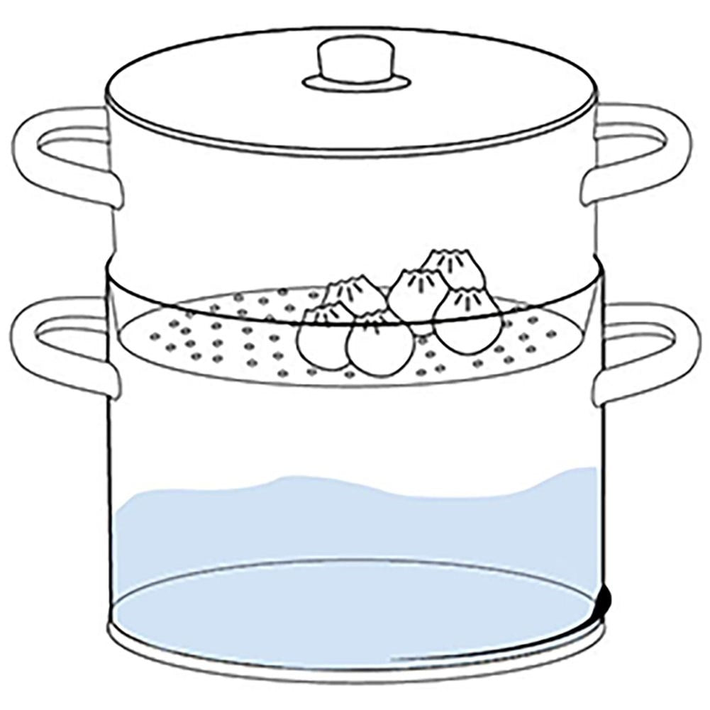 Stainless steel steaming insert for 24 cm pans