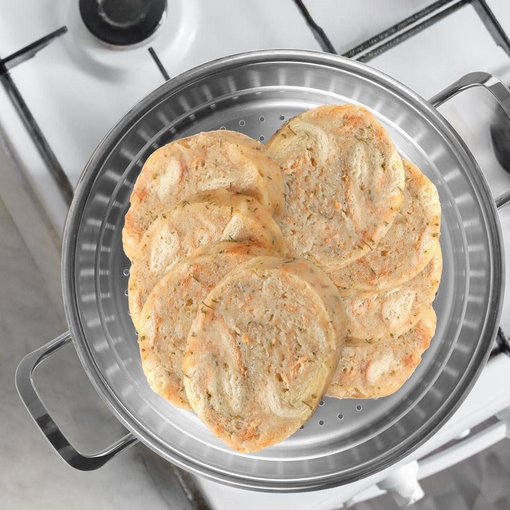 Stainless steel steaming insert for 24 cm pans