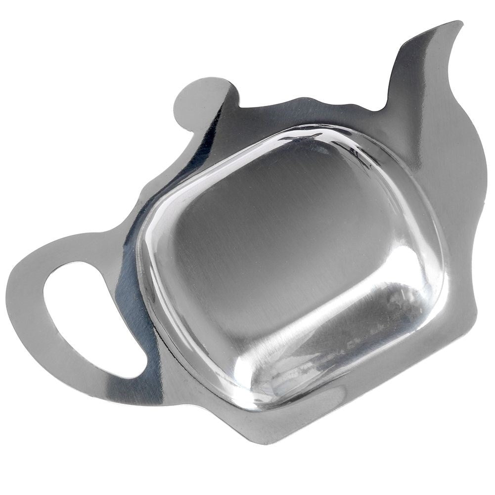 Stainless steel teapot-shaped tea holder for tea bag/spoon